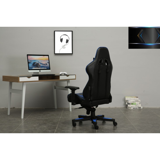 Devo Gaming Chair - Fliktik Carbon Fiber Blue Devo Gaming Chair - Fliktik Carbon Fiber Blue