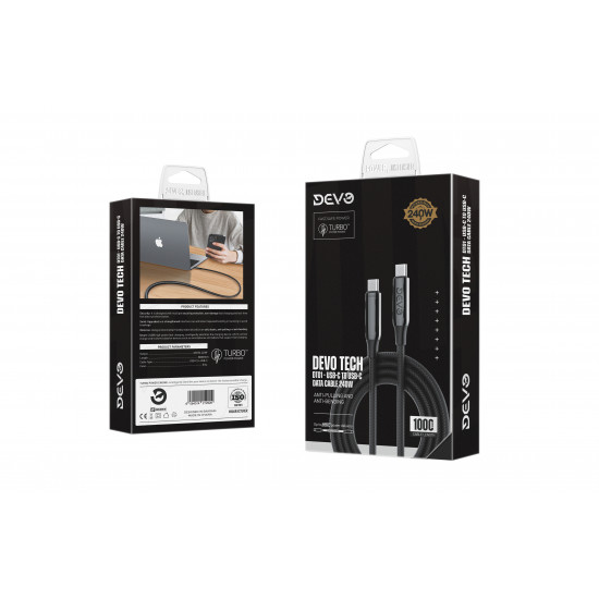 Devo Tech - DT01 - USB-C to USB-C Data Cable 240w - 1m Devo Tech - DT01 - USB-C to USB-C Data Cable 240w - 1m