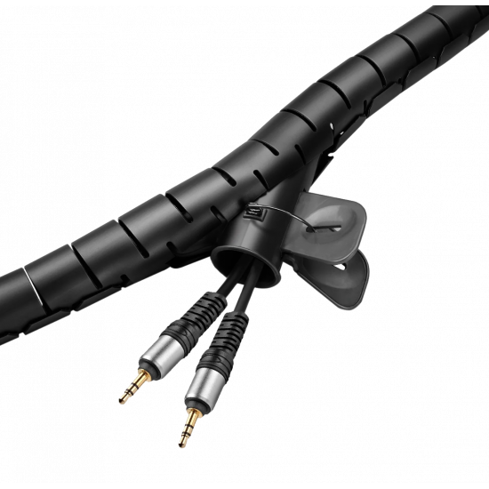 Flexible Polyethylene Spiral Wire Wrap Cable Organizer Sleeve - 28mm Dia 5M - Black