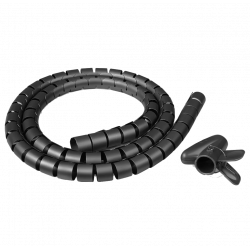 Flexible Polyethylene Spiral Wire Wrap Cable Organizer Sleeve - 16mm Dia 5M - Black
