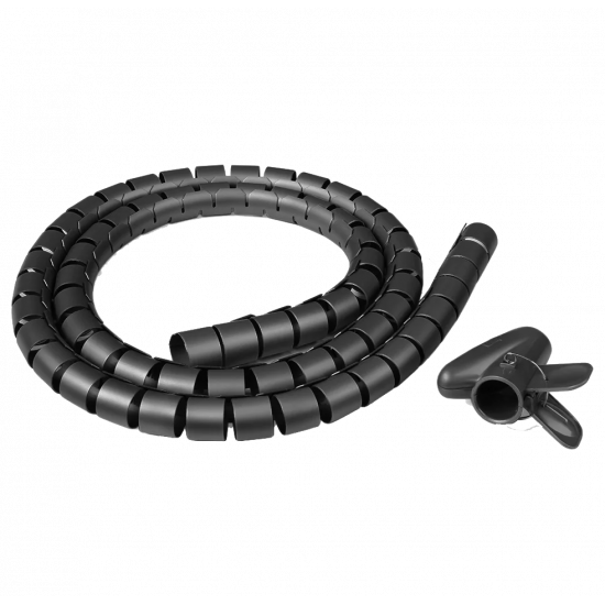 Flexible Polyethylene Spiral Wire Wrap Cable Organizer Sleeve - 28mm Dia 5M - Black Flexible Polyethylene Spiral Wire Wrap Cable Organizer Sleeve - 28mm Dia 5M - Black