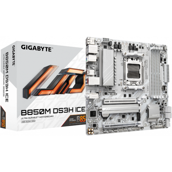Gigabyte B850M DS3H Ice Motherboard - White
