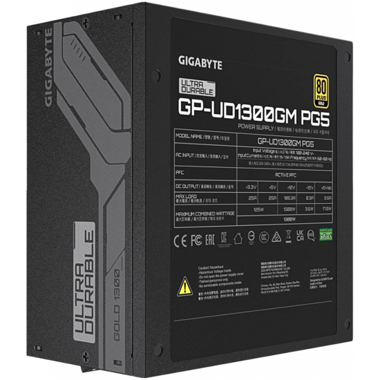 Gigabyte UD1300GM PG5 1300W - 80 Plus Gold - Fully Modular - PSU Gigabyte UD1300GM PG5 1300W - 80 Plus Gold - Fully Modular - PSU