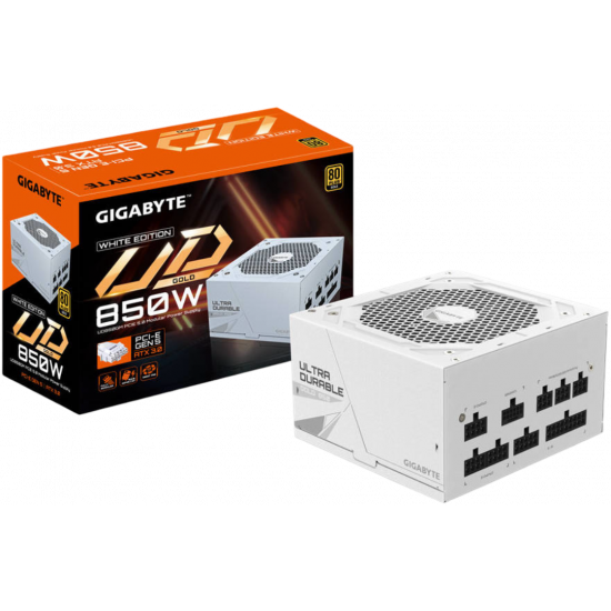 Gigabyte UD850GM PG5W 850W - 80 Plus Gold - Fully Modular - PSU - White Gigabyte UD850GM PG5W 850W - 80 Plus Gold - Fully Modular - PSU - White