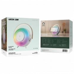 Green Lion Uranus Bluetooth Speaker with Table Lamp - White Green Lion Uranus Bluetooth Speaker with Table Lamp - White
