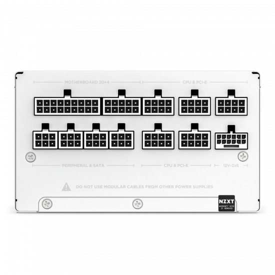 NZXT 3.1 ATX 1200W 80 Plus Gold Full Modular PSU - White