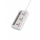 Porodo 4 AC Power Socket with USB A x2 USB C x4 UK 3M Wire - White Porodo 4 AC Power Socket with USB A x2 USB C x4 UK 3M Wire - White