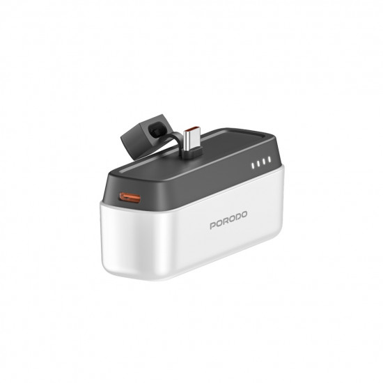 Porodo 5000mAh Power Bank with Type-C Connector - White