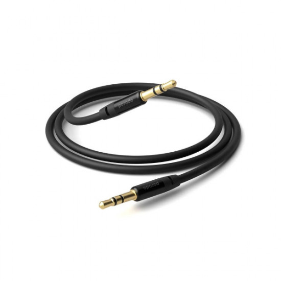 Porodo Blue PVC AUX Audio Cable 3.5mm 1M - Black Porodo Blue PVC AUX Audio Cable 3.5mm 1M - Black