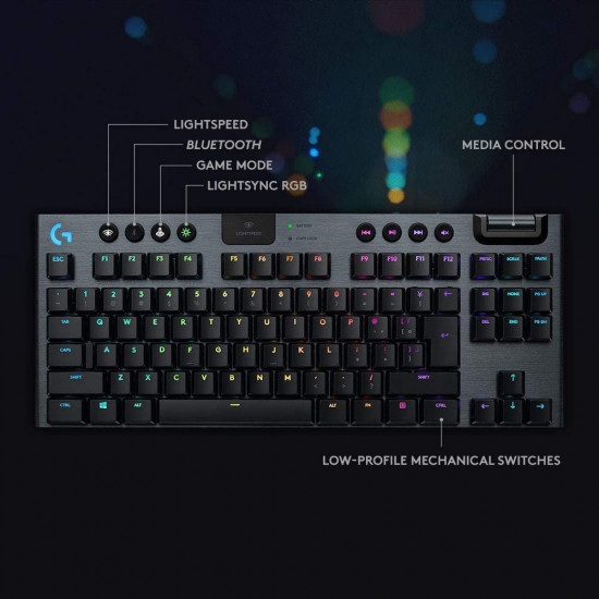 Logitech G915 TKL Lightspeed Wireless RGB Mechanical Gaming Keyboard - GL Clicky Logitech G915 TKL Lightspeed Wireless RGB Mechanical Gaming Keyboard - GL Clicky