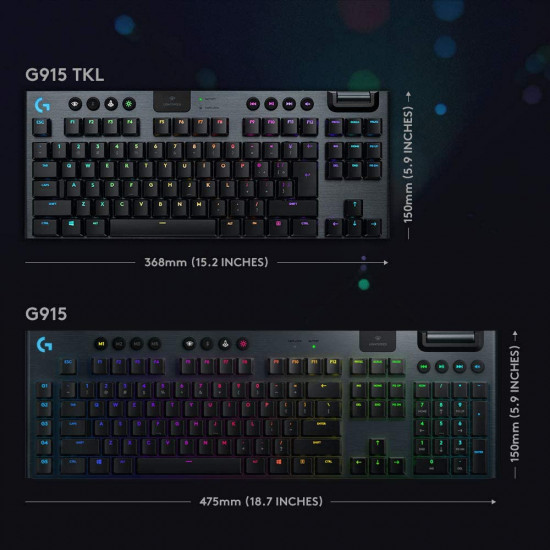 Logitech G915 TKL Lightspeed Wireless RGB Mechanical Gaming Keyboard - GL Clicky Logitech G915 TKL Lightspeed Wireless RGB Mechanical Gaming Keyboard - GL Clicky
