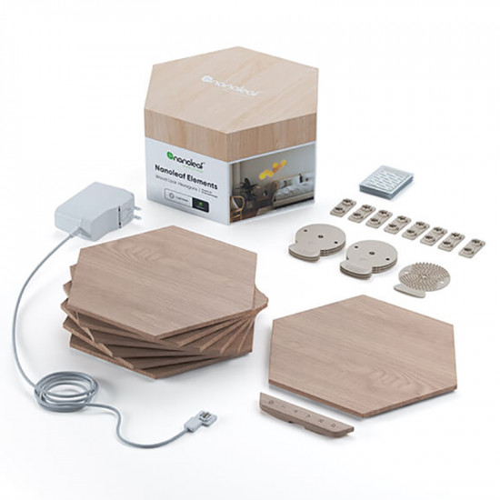 Nanoleaf - Elements - Hexagons Starter kit Birchwood 7 pack Nanoleaf - Elements - Hexagons Starter kit Birchwood 7 pack