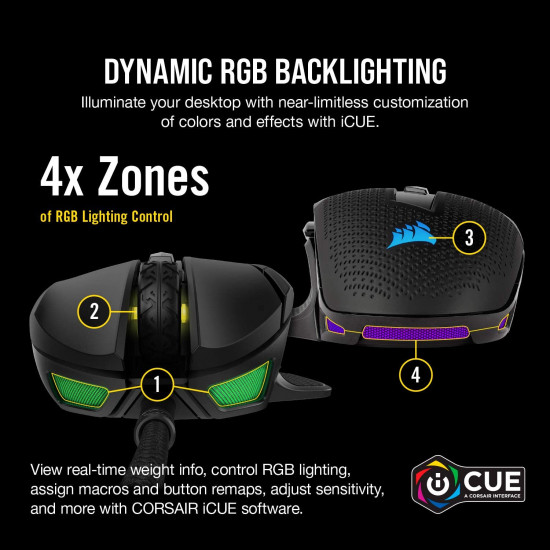 Corsair Nightsword RGB, Performance Tunable FPS/MOBA Gaming Mouse Corsair Nightsword RGB, Performance Tunable FPS/MOBA Gaming Mouse