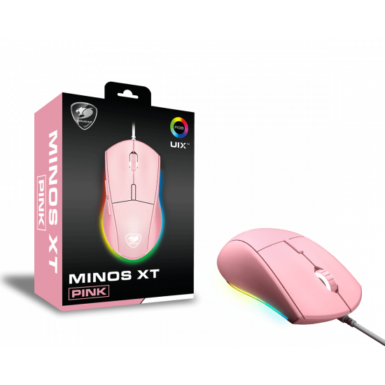 Cougar MINOS XT Gaming Mouse with RGB - Pink Cougar MINOS XT Gaming Mouse with RGB - Pink