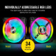 Corsair iCUE QL120 RGB 120mm PWM Triple Fan with Lighting Node CORE - Black Corsair iCUE QL120 RGB 120mm PWM Triple Fan with Lighting Node CORE - Black