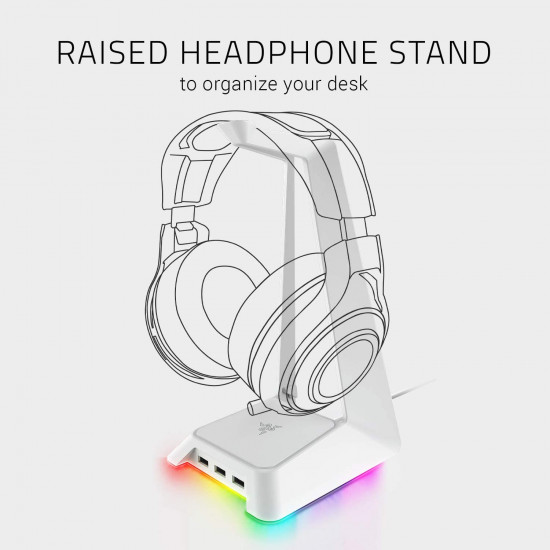 Razer Base Station Chroma Quartz, 3-port USB 3.0 Hub - White Razer Base Station Chroma Quartz, 3-port USB 3.0 Hub - White