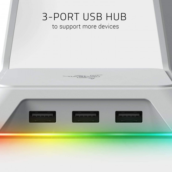 Razer Base Station Chroma Quartz, 3-port USB 3.0 Hub - White Razer Base Station Chroma Quartz, 3-port USB 3.0 Hub - White