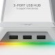 Razer Base Station Chroma Quartz, 3-port USB 3.0 Hub - White Razer Base Station Chroma Quartz, 3-port USB 3.0 Hub - White