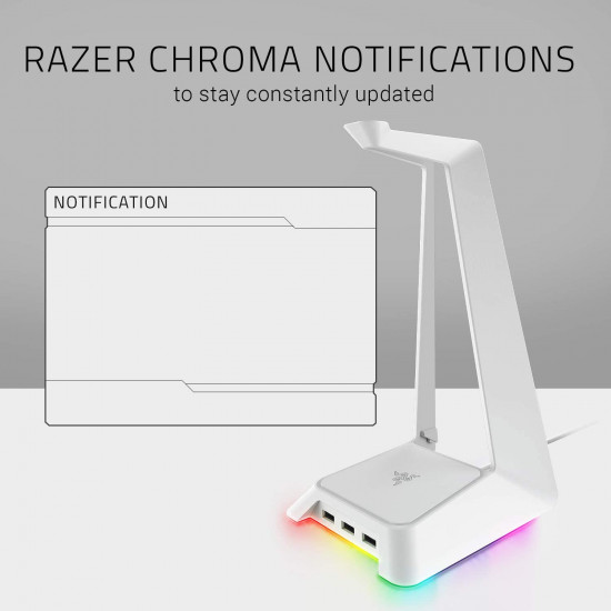 Razer Base Station Chroma Quartz, 3-port USB 3.0 Hub - White Razer Base Station Chroma Quartz, 3-port USB 3.0 Hub - White